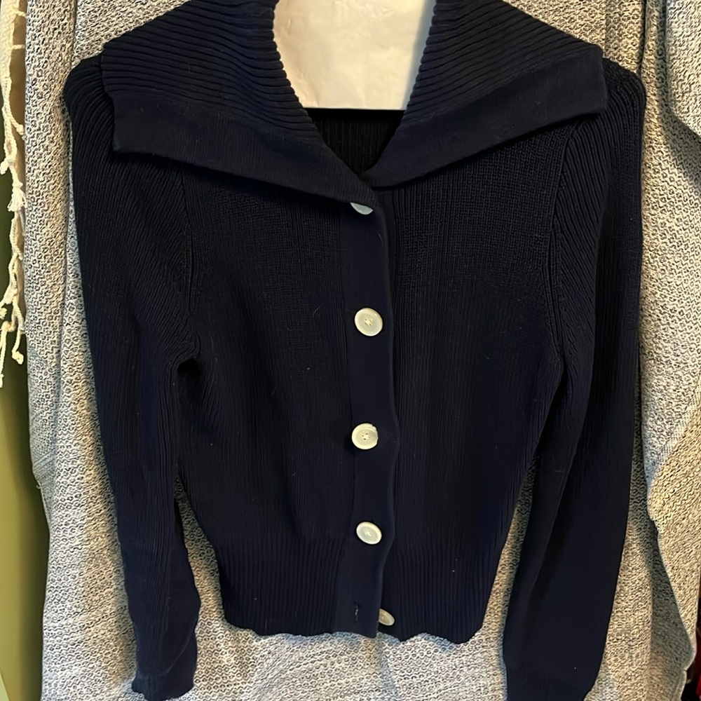 Chaps medium Navy button up swea
